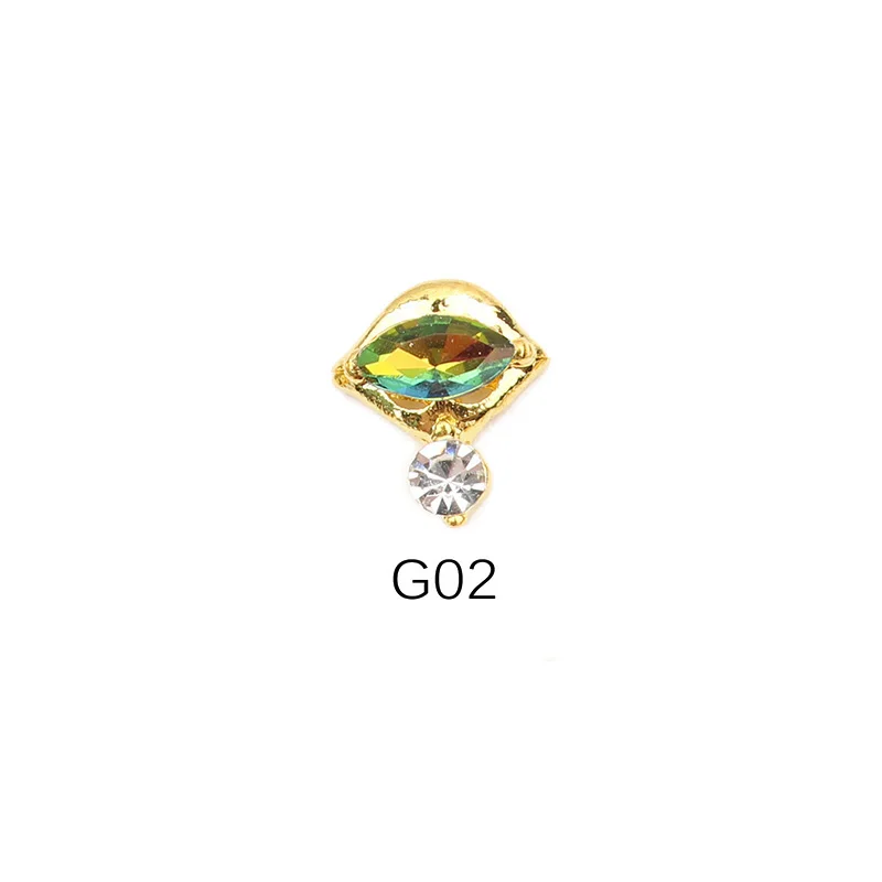 G02 /20/50 шт 3d-украшения для ногтей металлическая круглая форма металлические стразы украшения для ногтей Стразы для маникюра Декор - Цвет: G02