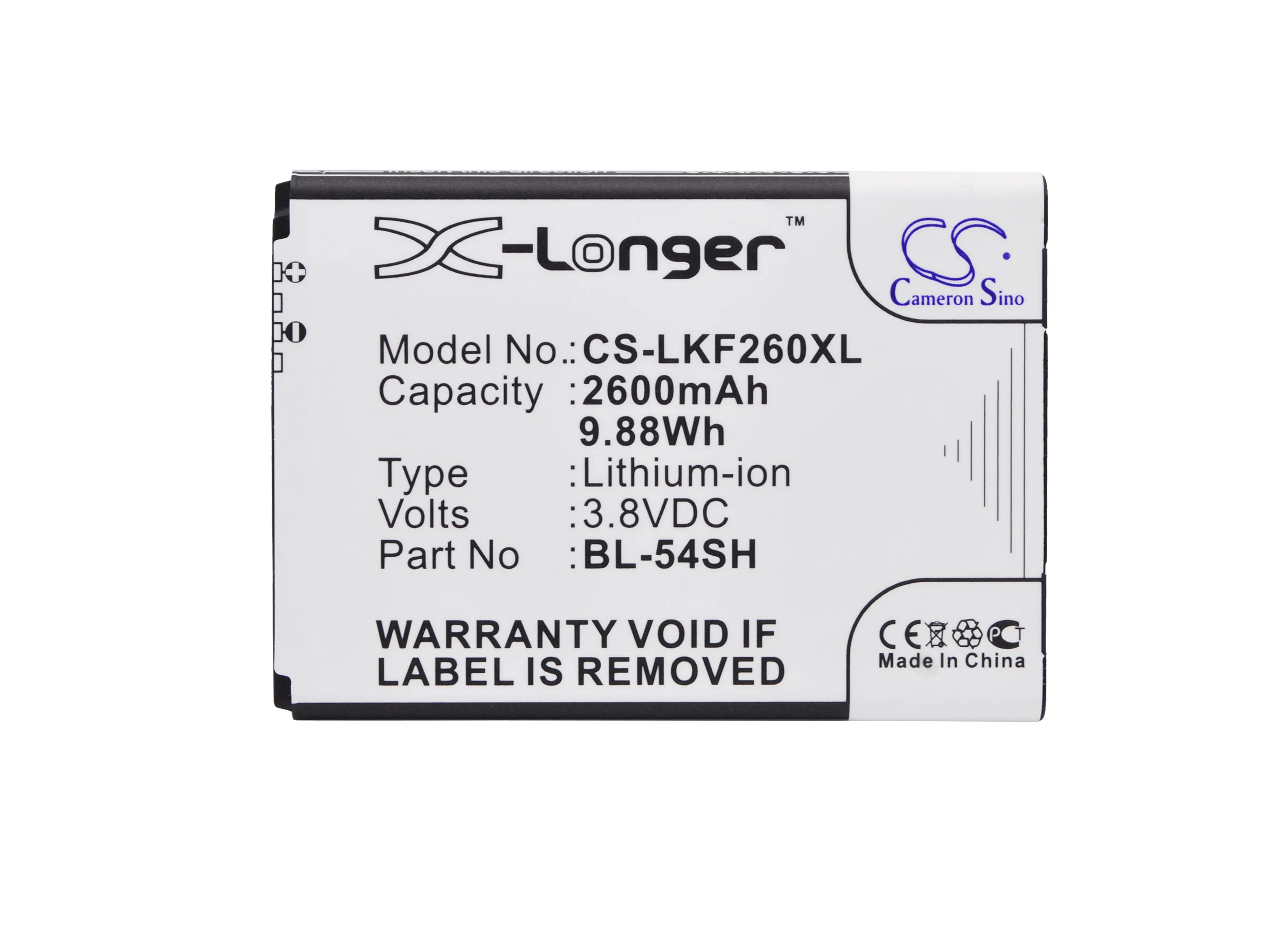 Аккумулятор Cameron Sino 2600 мАч внешний аккумулятор для LG D722 D724 D725 D728 D729 F260 F300 F320 F520 G2 G3