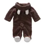 Зимняя милая детская Весенняя осенняя одежда, детская одежда с принтом в виде персонажей из мультфильма животное 3D с медвежьими ушками, комбинезон, теплые комбинезоны для новорожденных