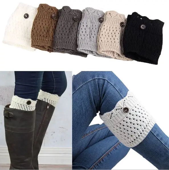 Western new Christmas short button burn out Crochet Knit Leg Warmers Boot Cuffs Toppers Boot Socks 20pairs/lot #3906