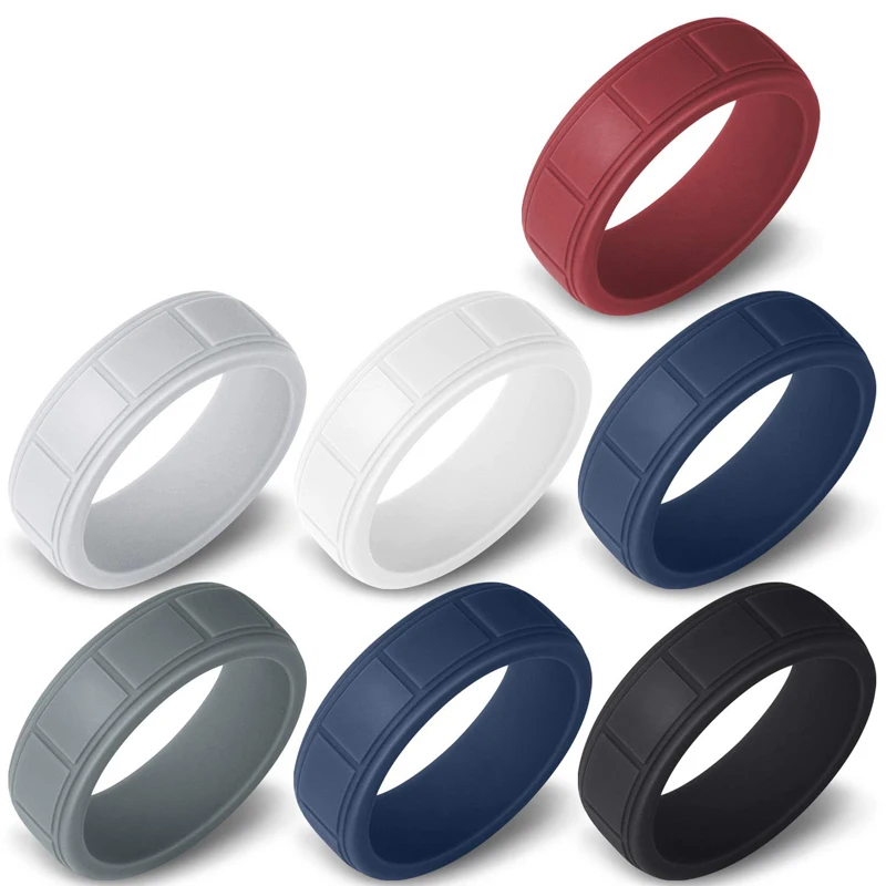 Новое 7 шт./компл. Силиконовое кольцо для мужчин обручальные кольца резиновые