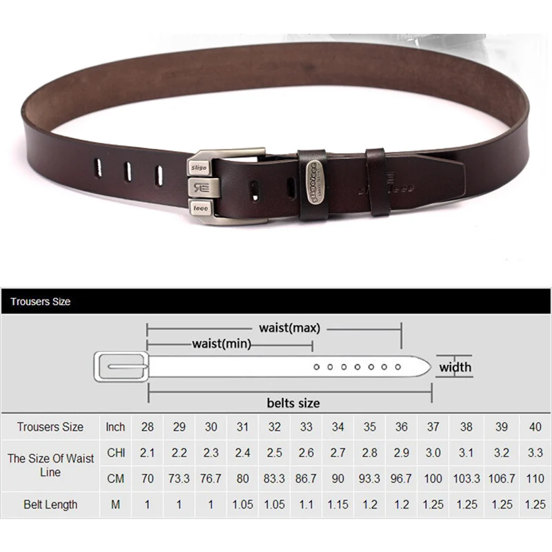 Мужской брендовый ремень SLiGOLEEE винтажный Повседневный из натуральной кожи с