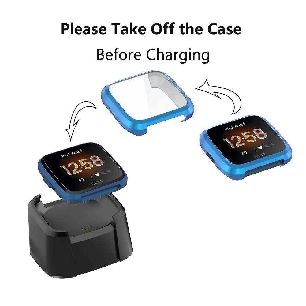 4 Pack Мягкий ТПУ защитный чехол Чехол совместимый для Fitbit Versa Lite Смарт часы