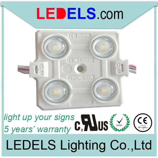 

1000pcs/Lot CE ROHS c/UL LISTED 5 years warranty,1.2w 88lm 4 smd 24v led module 24v for channel letter