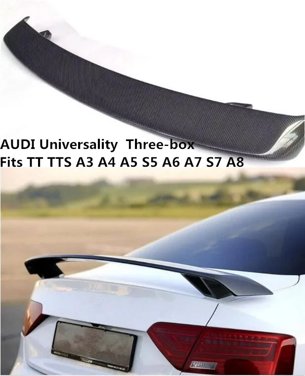 Универсальный трехкоробчатый спойлер для багажника AUDI из углеродного волокна Audi