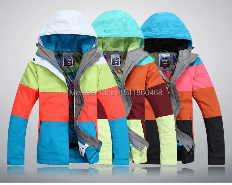 2014 winter womens ski jacket mixed color snowboarding suit ladies waterproof breathable outdoor snow parka with skiwear anorak | Спорт и