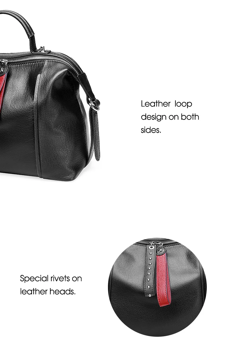 New Large Boston Bag Real Soft Leather Women's Handbag Europe Style Simple Shoulder Bag Office Lady Tote Hand Bag