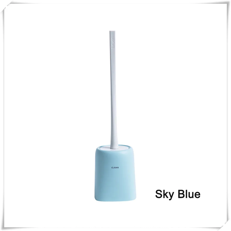 Sky Blue Stand MSJO силиконовый держатель для туалетной щетки, чистящая подставка для ванной, белая, синяя, TPR щетка для унитаза, креативная, нордическая, Wc щетка, держатель, силикон - Цвет: Sky Blue Stand