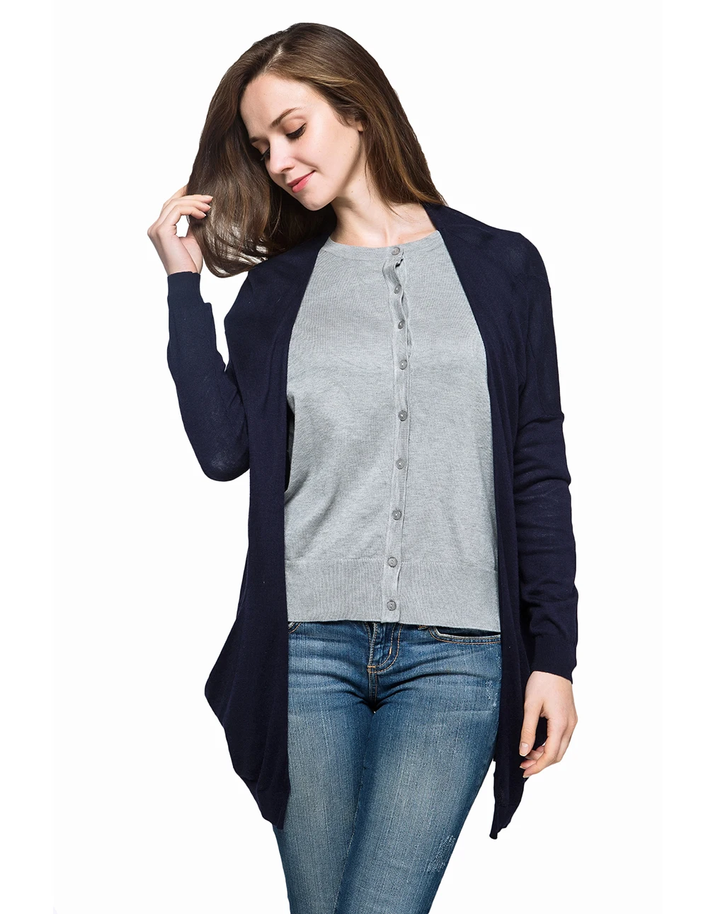 2016 весна лето женщин Большой размер кардиган вязаный свитер с длинным рукавом