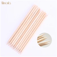 3050pcs orange wooden nail art sticks for nail cuticle pusher remover nail dead skin fork pedicure manicure tools