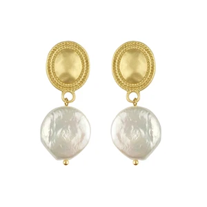 Женские серьги в стиле бохо, украшение с черным жемчугом, золотистые сережки