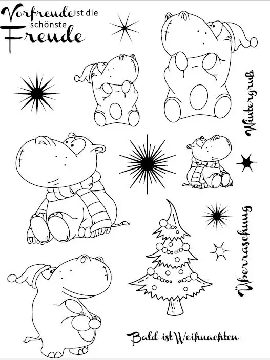 Бегемот ясный штамп или для DIY скрапбукинга/изготовление карт/Детские забавные