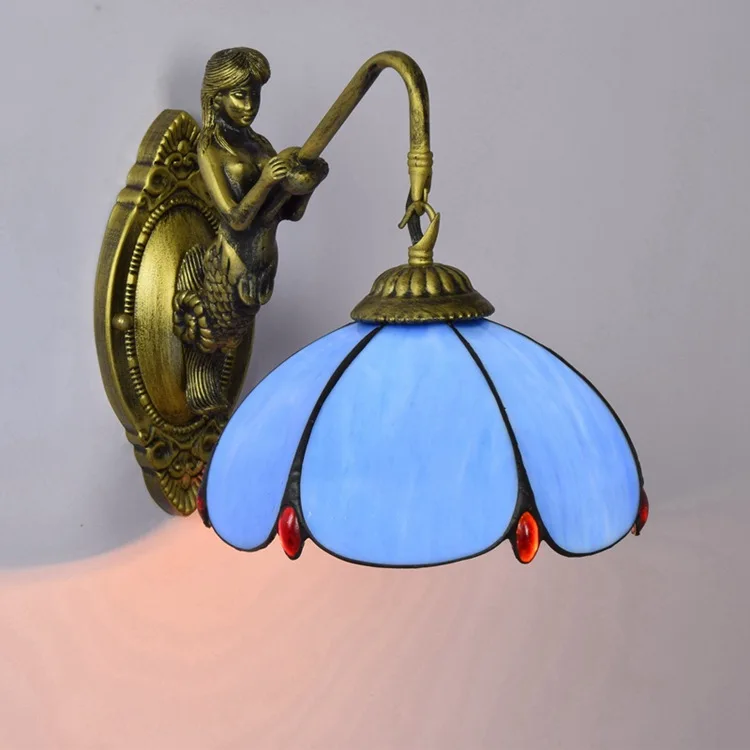 Модные Тиффани Средиземноморское зеркало с русалкой свет Мода деревенский