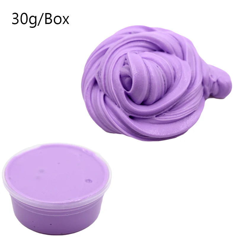 Purple Slime Супер пушистый слизи глина DIY мягкий клей пенопластовый бисер коробка ватный шарик комплект не Пластилин ремесло для антистресс детские игрушки поставки - Цвет: Purple Slime