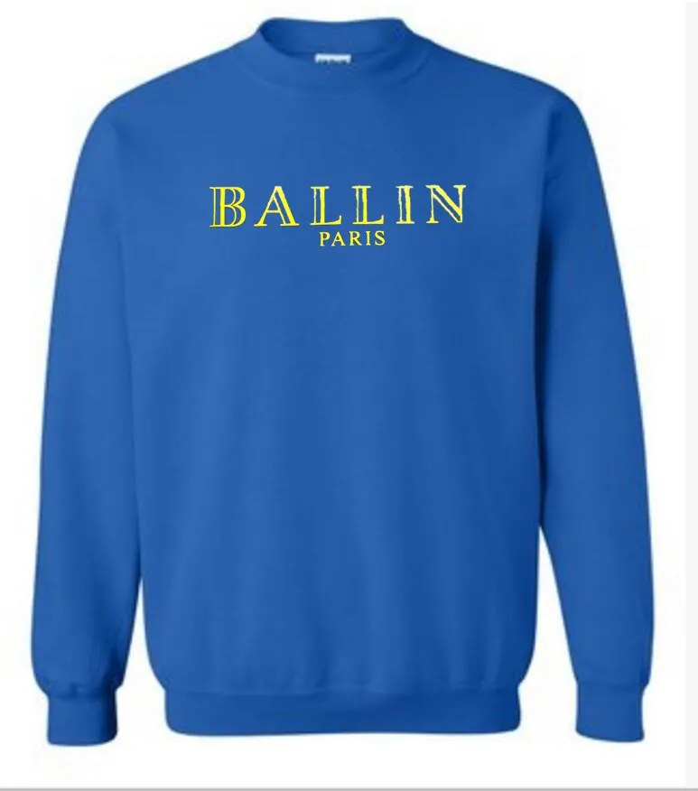 Толстовка Ballin с длинным рукавом принтом капюшоном 100% хлопок свободные круглым