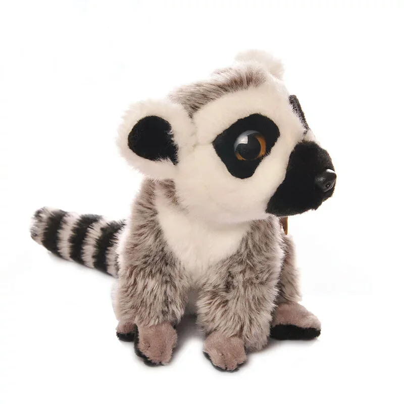 Реалистичные сидящие Lemur плюшевые игрушки мини-с большими глазами кольцо-хвостик Lemur дикие животные обезьяна Подарочная мягкая игрушка для детей