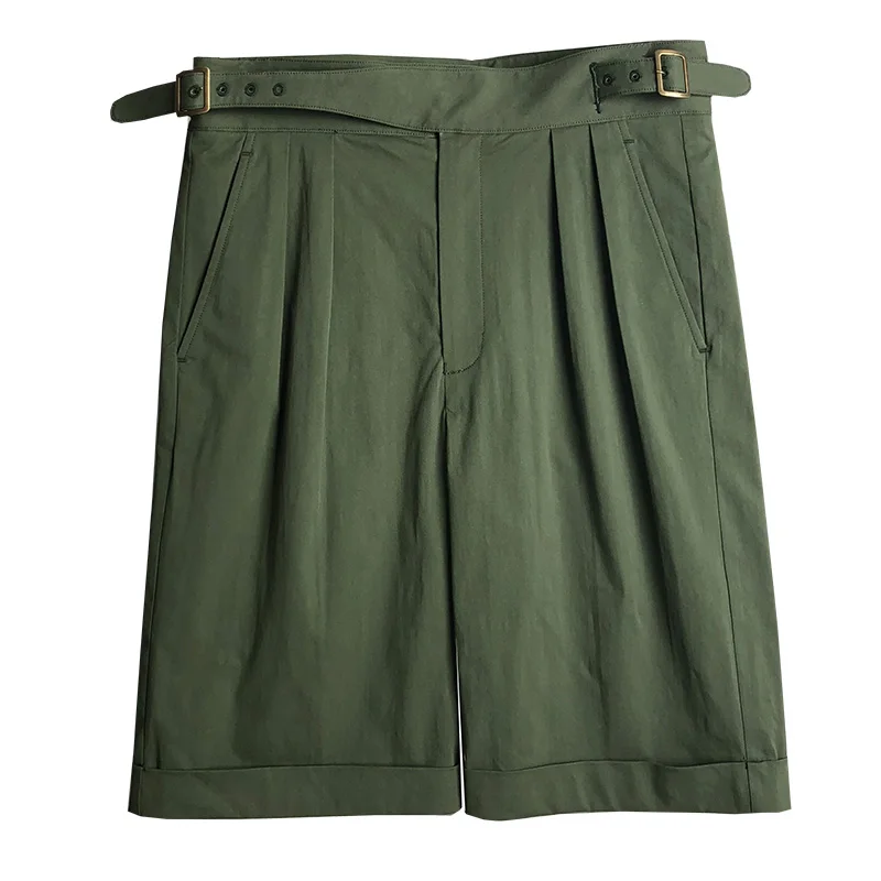Мужские Винтажные шорты Chino Классические летние свободные в британском стиле