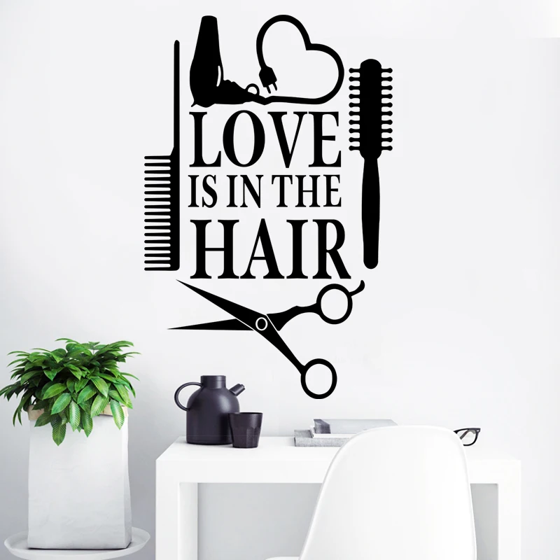 

Hair Design Salon Sticker Beauty Salon Decal Haircut Posters Vinyl Wall Art Decals Decor Windows Decoration Mural Mb013