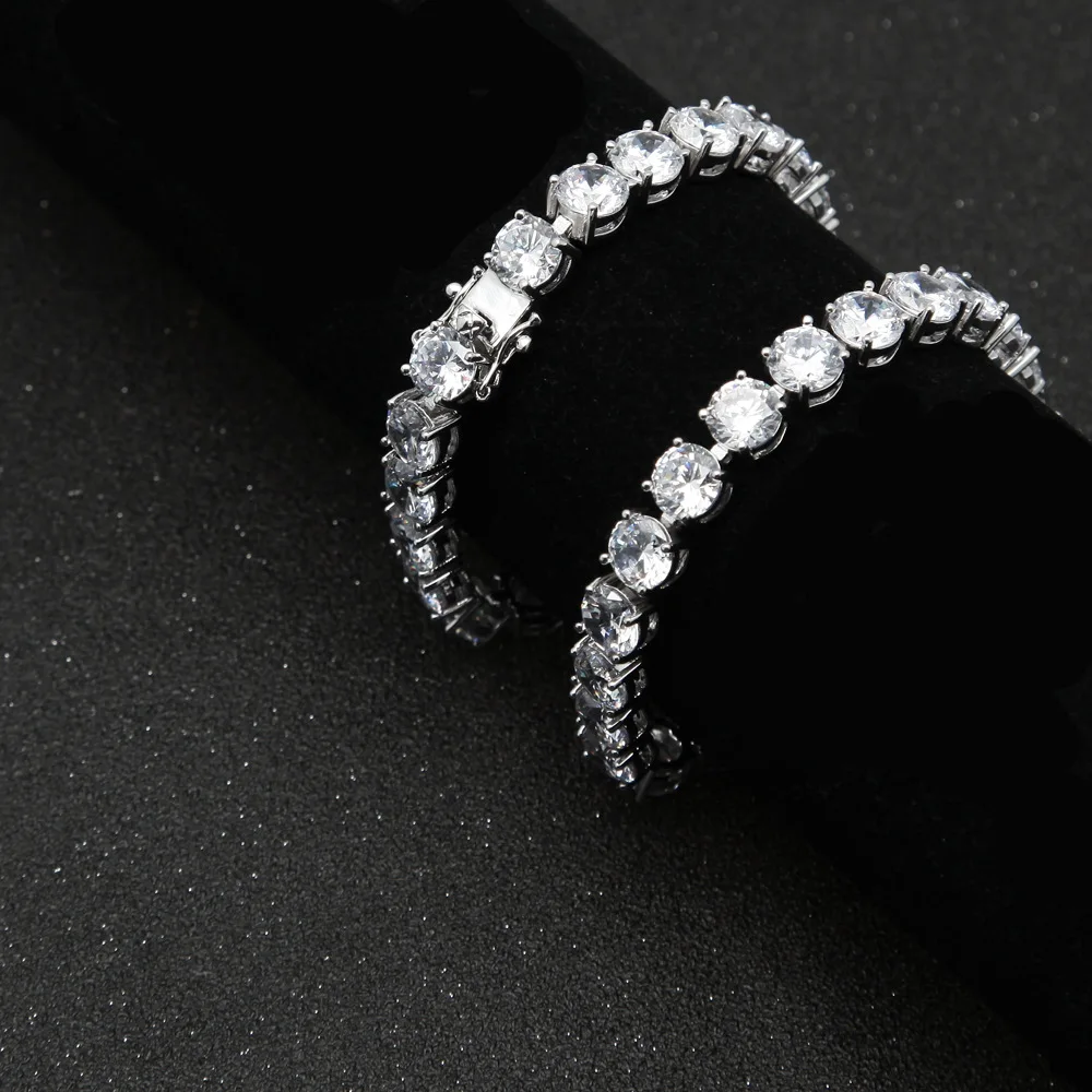 CY& CM 1 ряд Круглый CZ 8 мм Теннисный браслет золотой серебряный Iced Out тон 20 см медь Bling кубический цирконий мужские хип хоп ювелирные изделия