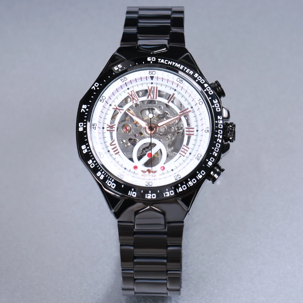 Часы наручные WINNER Мужские механические крутые автоматические с браслетом из