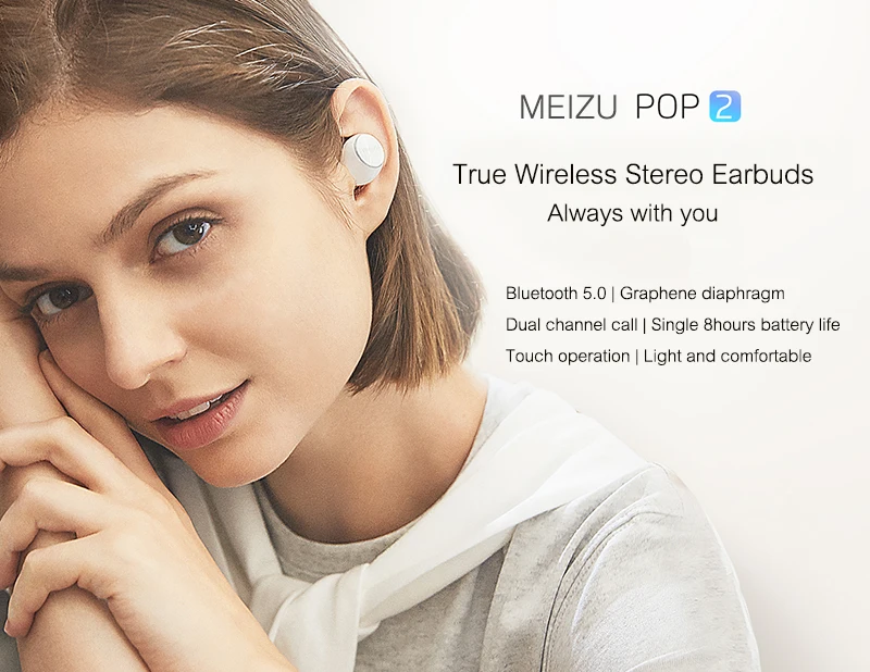 Meizu POP2 наушники Bluetooth 5,0 настоящие беспроводные стерео наушники сенсорный пульт дистанционного управления голосовой помощник IPX5 Водонепроницаемый