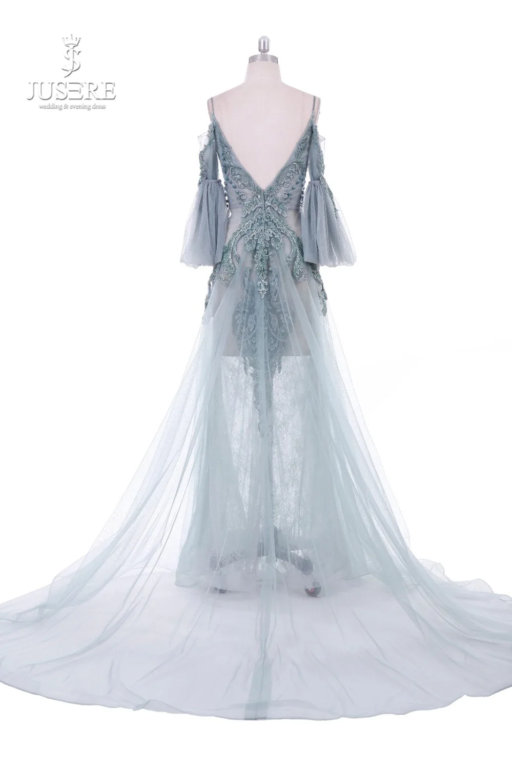 Jusere 2019 Haute Couture Реальные фотографии вышивка кристаллами А-силуэта вечерние платья