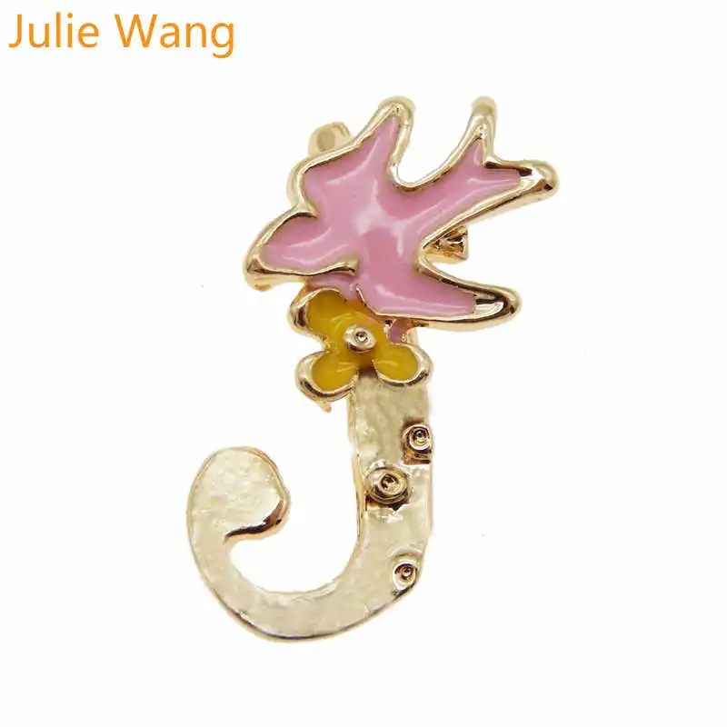 Julie Wang, 6 шт., золотой тон, A-Z, 26 букв, эмаль, красочные афабецы, подвески, ожерелье, подвеска, серьги, сделай сам, аксессуары для изготовления ювелирных изделий - Окраска металла: J