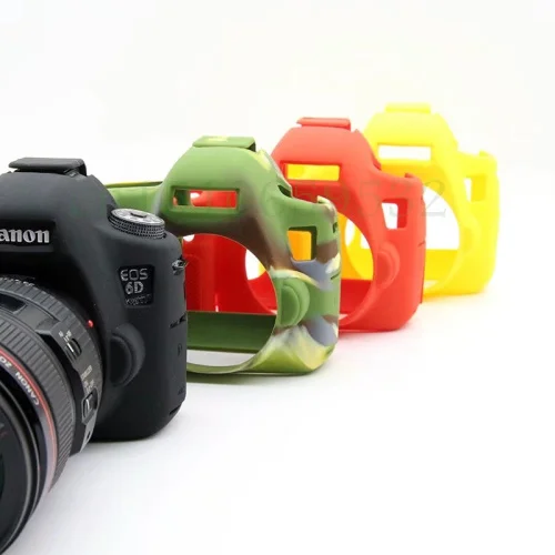 Резиновый силиконовый чехол для камеры CanON 6D резиновый черный красный желтый