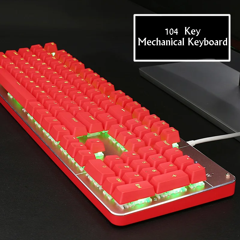 Kananic 87 ключ/104 ключ эргономичная RGB подсветка USB Проводная Механическая клавиатура с игровым чипом Дизайн Оси горячей замены
