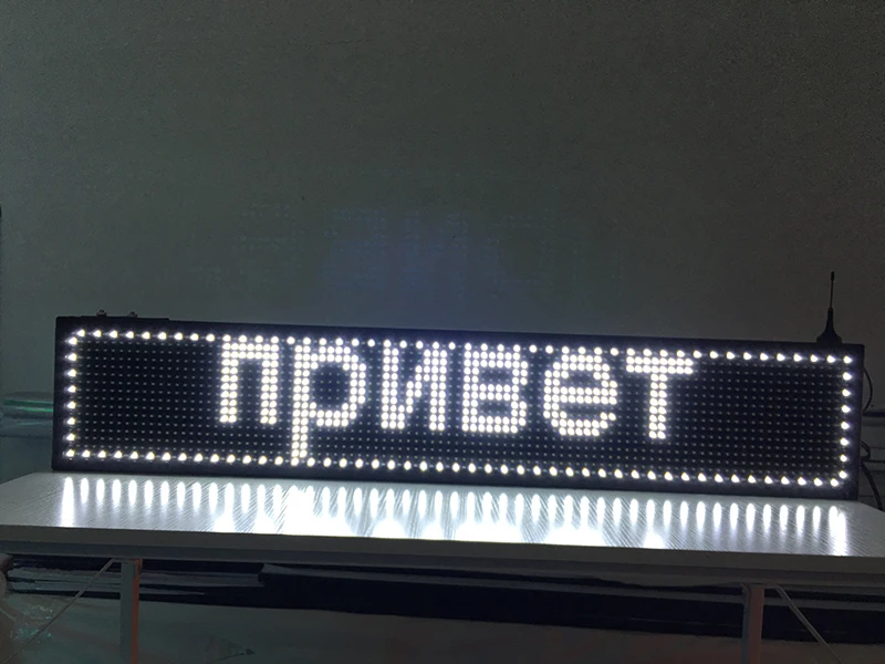 Светодиодный дисплей 40X8 дюймов P10 комнатный Белый светодиодный знак