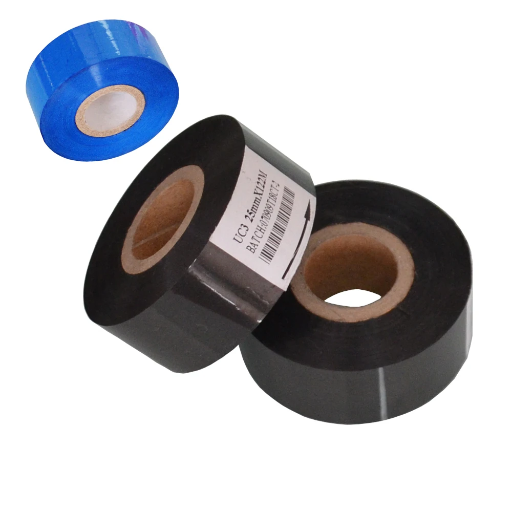 

Black Width 25mm length 100m time stamp ribbon for packing bags