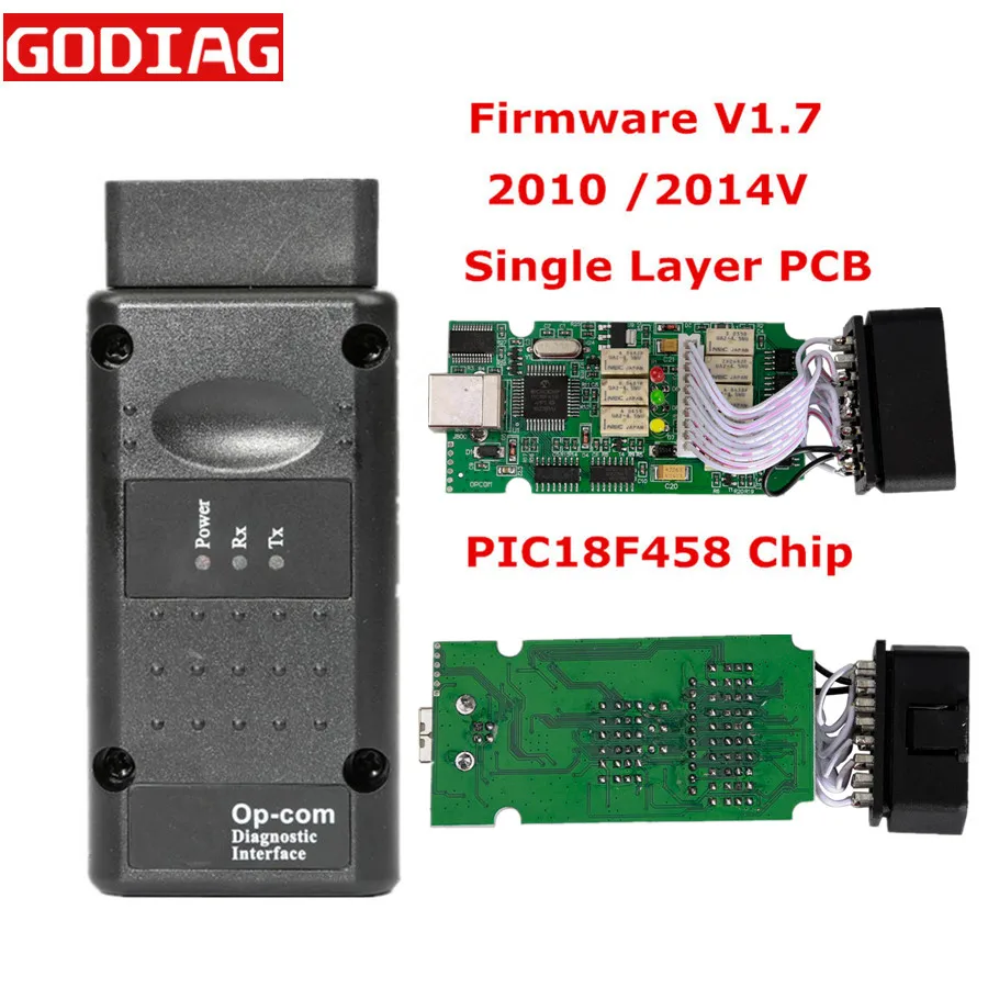 Opcom OP Com прошивка V1.7 2010 /2014 в Can OBD2 для OPEL с однослойным чипом PCB PIC18F458 автомобильный