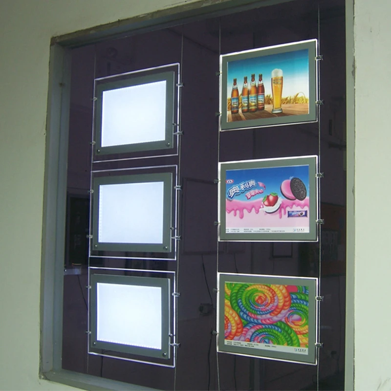 

(4unit/Column) A3 Double Sided Custom LED Slim Magnetic Light Box,Magnetic Front LED Panels for Estate Agents,Chain Retail Store