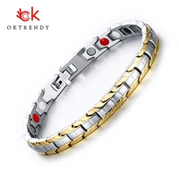 wholesale luxury health care magnetic bracelet stainless steel chain for women friendship bracelets adjustable length 7mm width