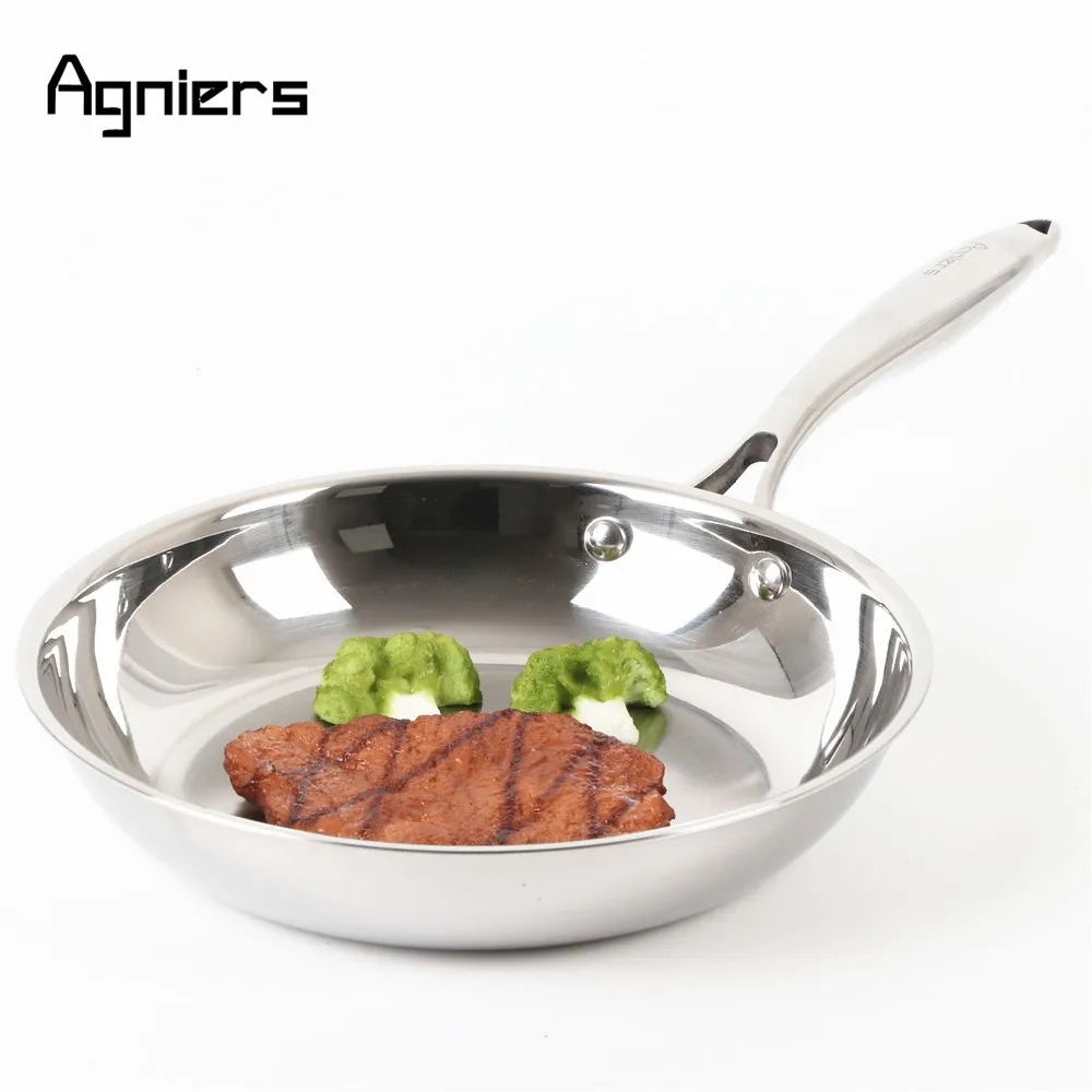 

Agniers 26cm Multi-Ply Clad Stainless-Steel 10-Inch Frying Pans Edge Skillets