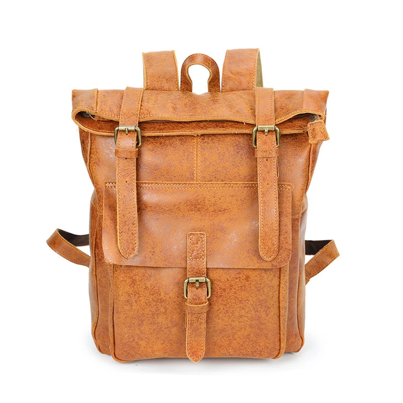 Классический рюкзак из натуральной кожи Mochila Большой Вместительный 100% коровьей