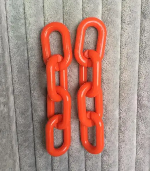orange Крупная акриловая Длинная цепочка, висячие серьги в стиле рок, панк, золото Za, большие металлические Цветные Висячие серьги, Женские Ювелирные изделия - Окраска металла: orange