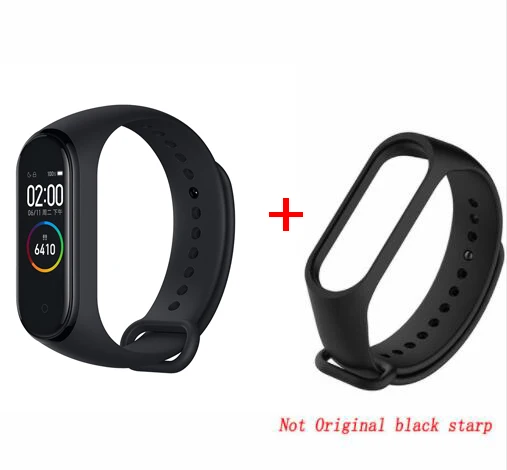 add black strap Xiaomi Mi Band 4 новейший музыкальный Смарт Miband 4 браслет пульсометр фитнес 135 мАч цветной экран Bluetooth 5,0 - Цвет: add black strap