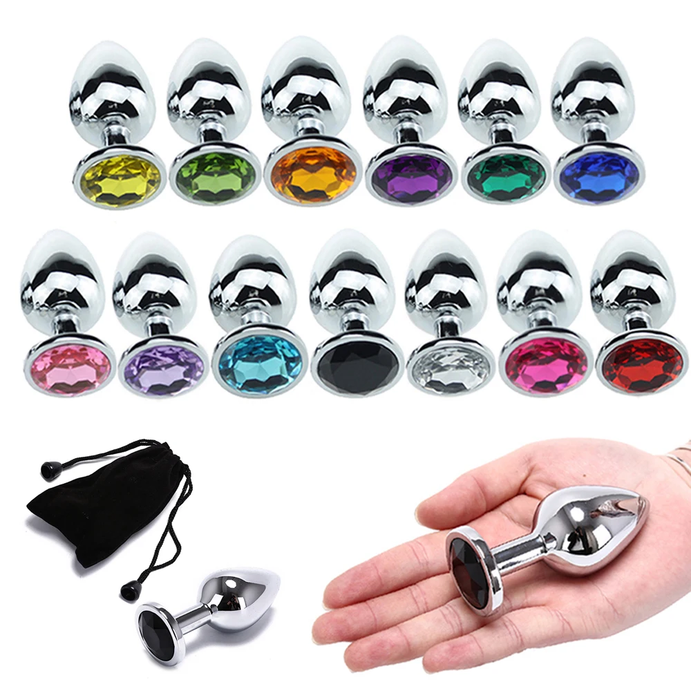 1 шт. металлическая Анальная пробка из нержавеющей стали с кристаллами|Анальные