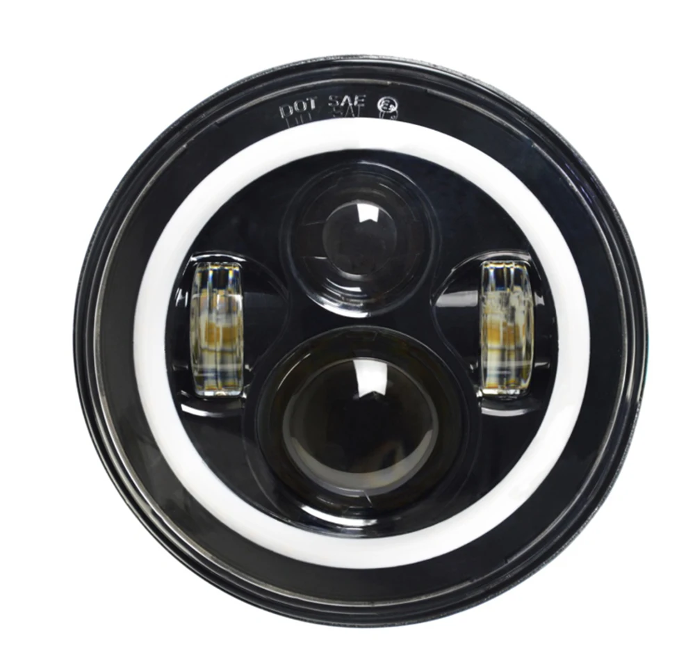 Для Land Rover Defender 7 дюймов светодиодный налобный фонарь с ангельским глазом фары