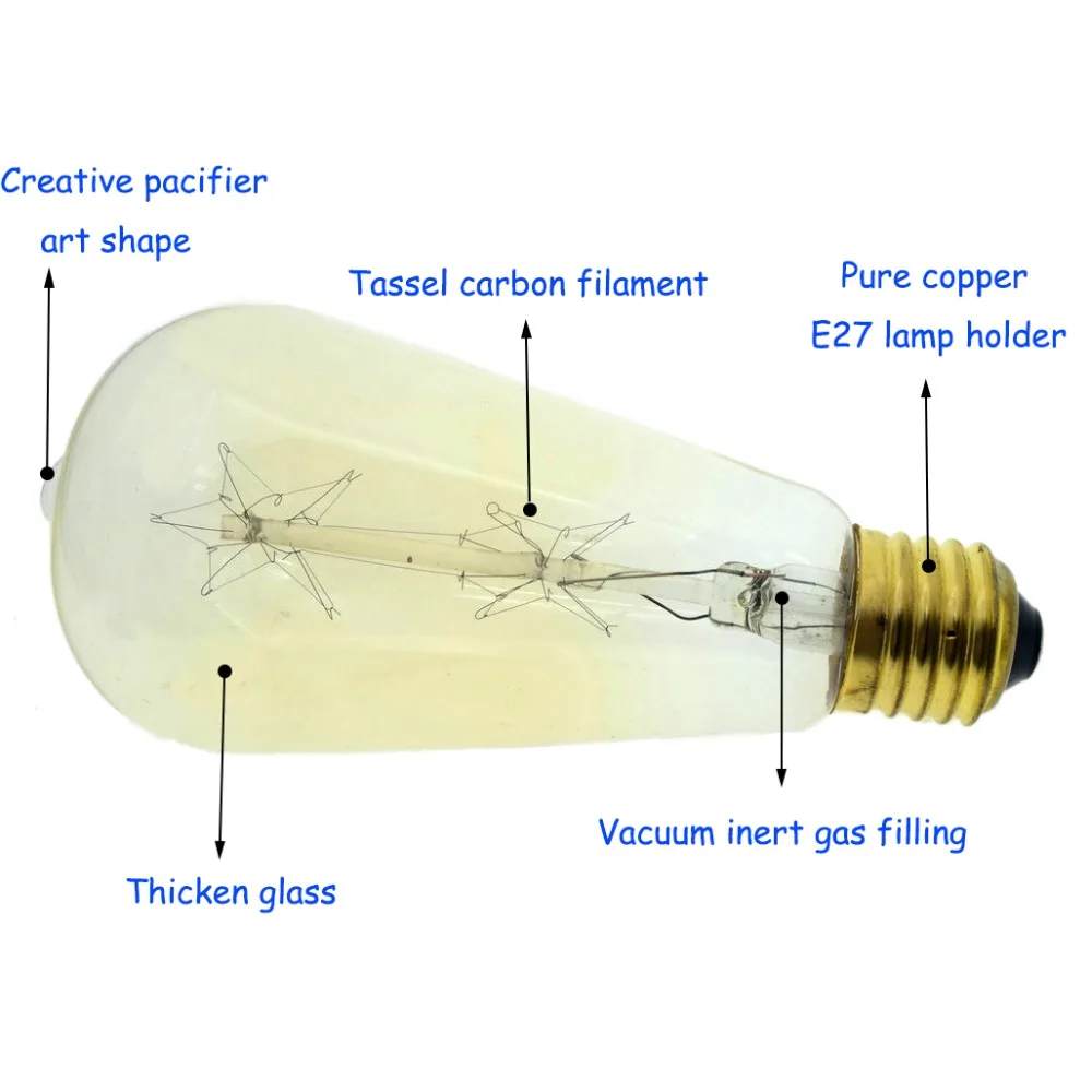 Лампа накаливания Эдисона в стиле ретро 40 Вт 220 В E27|incandescent bulb|bulb 40wedison retro |