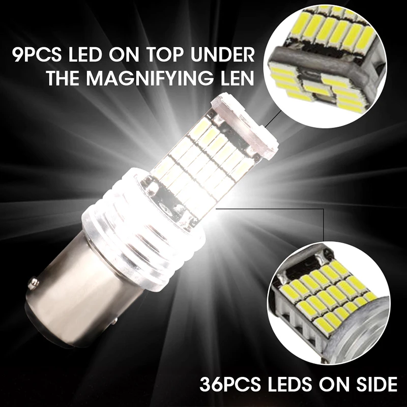 Hlxg 4 Шт 1157 led4014 45SMD P21W/5 W BAY15D автомобильная светодиодная лампа авто задние