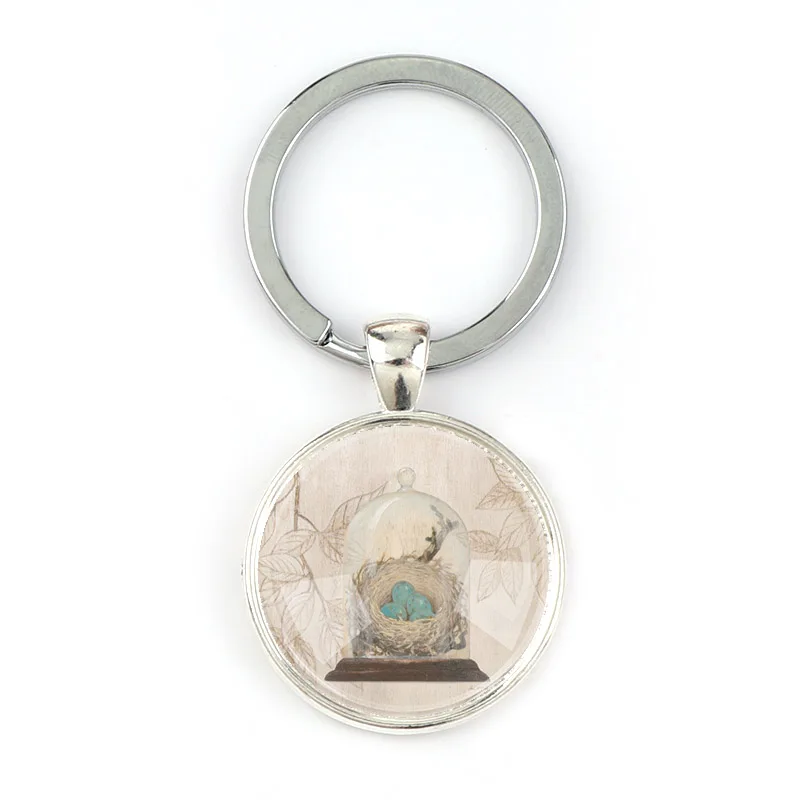 Сменные винтажные Металлические Брелоки для ключей в виде птицы и клетки со