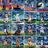 diamond painting dog kit cross stitch embroidery full square drill set animal diy mosaic home decoration