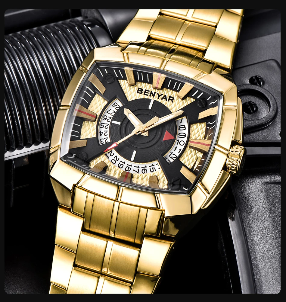 Benyar мужские часы Топ люксовый бренд военные Reloj Hombre Стальные кварцевые часы водонепроницаемые спортивные повседневные наручные часы Montre Homme