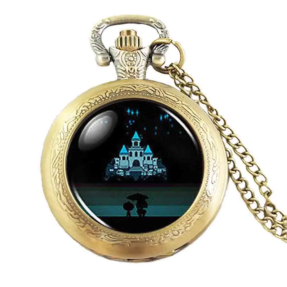 Игра в замок Undertale игровые мужские карманные часы модное ожерелье из латуни и