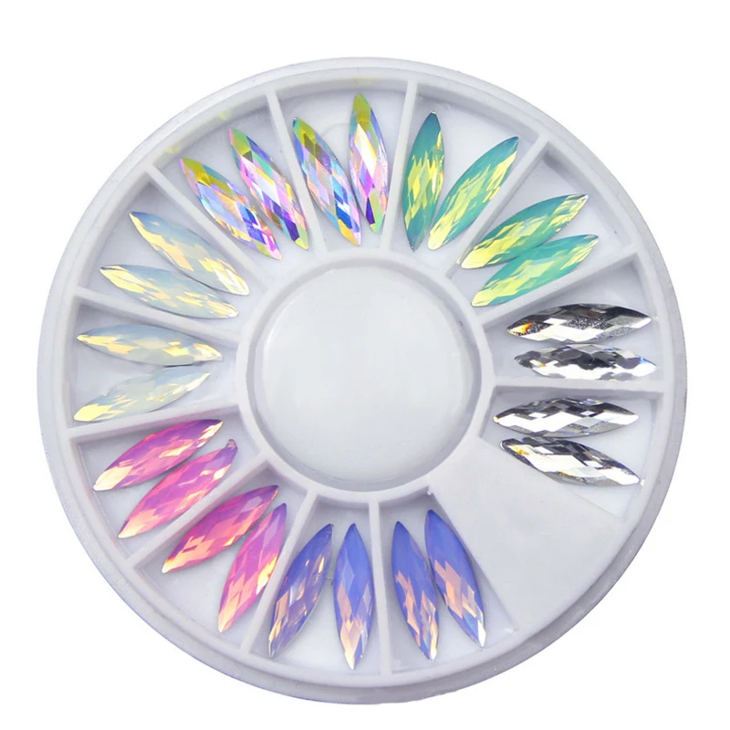 Mtssii 1 Box Glitter Crystal Nail Rhinestones Holographic Colorful Diamond Drop Water Shapes 3D Acrylic Manicure Decoration | Красота и
