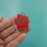 custom metal blank paw glitter pet id tags cheap custom metal dog tag