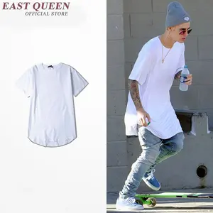 Футболка мужская в стиле хип-хоп, Экстра длинная, футболка с длинным рукавом, AA863