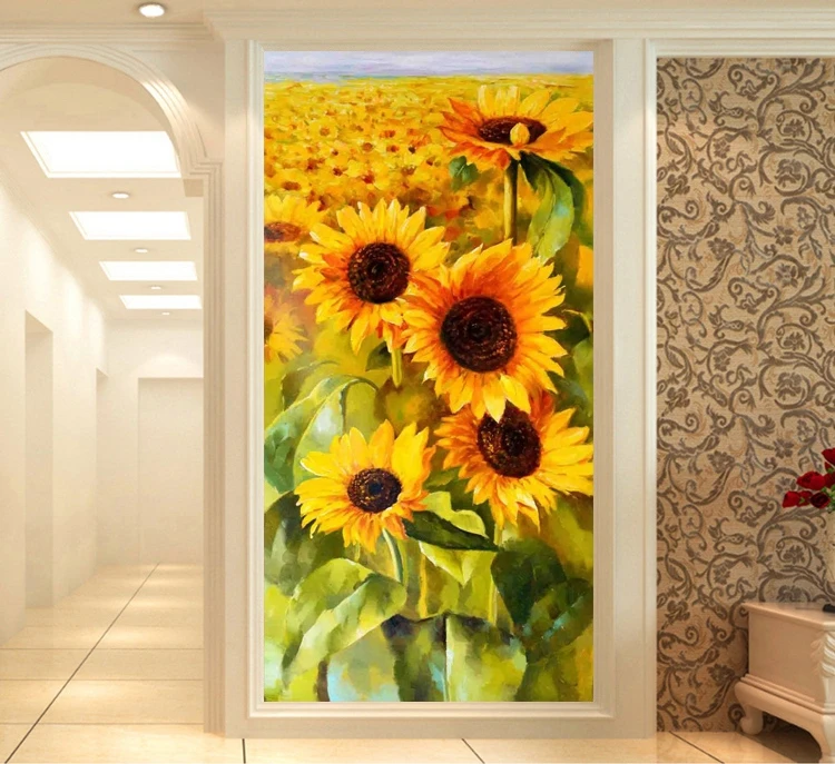 Вышивка вышивка крестиком вертикальная версия подсолнуха 14 карат наборы для